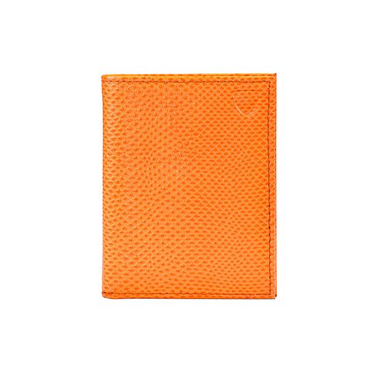 ID & Travel Card Case in Orange Lizard & Cream Suede from Aspinal of London