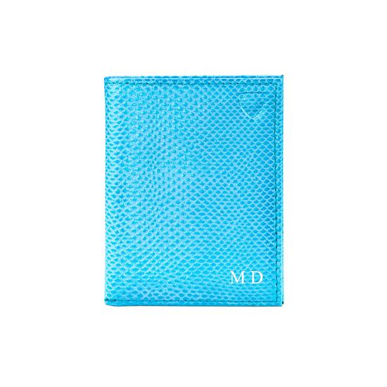 ID & Travel Card Case in Orange Lizard & Cream Suede from Aspinal of London