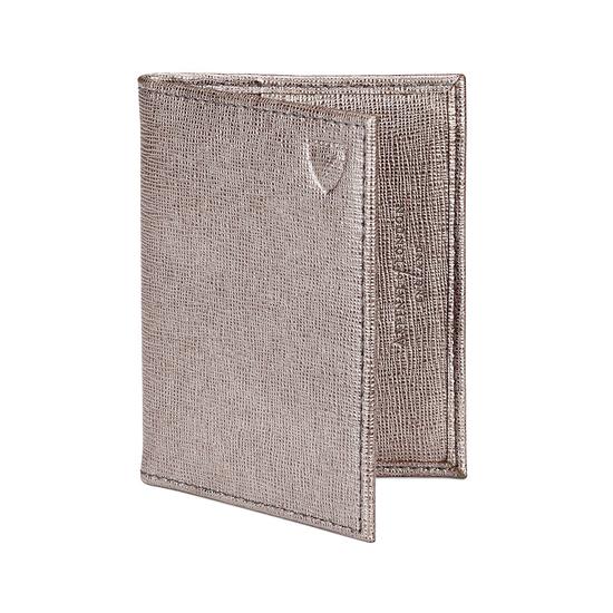ID & Travel Card Case in Gunmetal Saffiano & Deep Fuchsia Suede from Aspinal of London