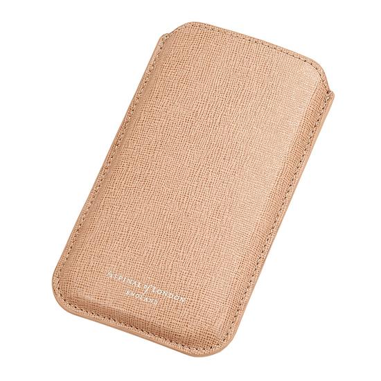 iPhone 6 / 7 Leather Sleeve in Deer Saffiano & Stone Suede from Aspinal of London