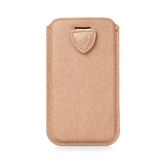 iPhone 6 / 7 Leather Sleeve in Deer Saffiano & Stone Suede from Aspinal of London