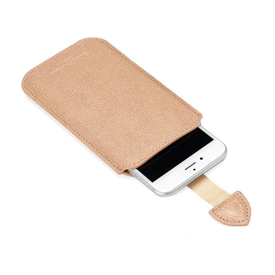 iPhone 6 / 7 Leather Sleeve in Deer Saffiano & Stone Suede from Aspinal of London