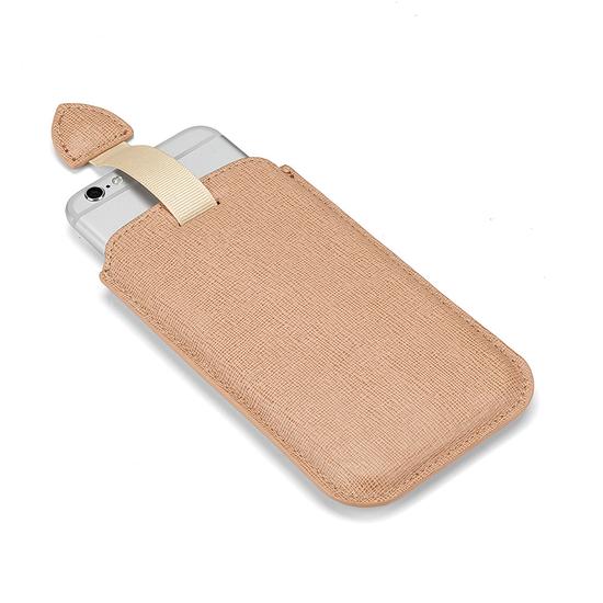 iPhone 6 / 7 Leather Sleeve in Deer Saffiano & Stone Suede from Aspinal of London