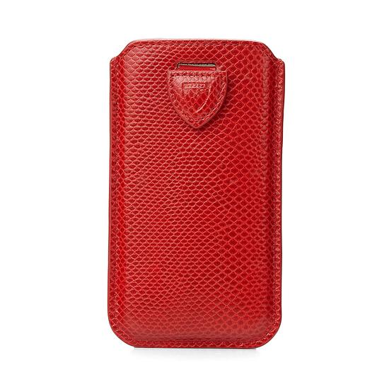 iPhone 6 / 7 Leather Sleeve in Berry Lizard & Cream Suede from Aspinal of London