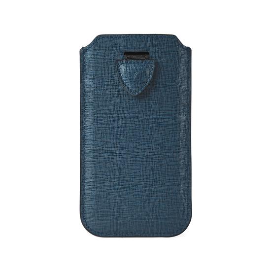 iPhone 6 / 7 Leather Case in Teal Saffiano & Black Suede from Aspinal of London
