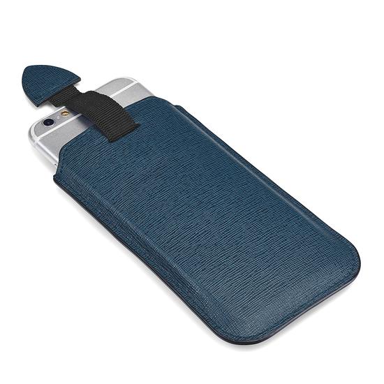 iPhone 6 / 7 Leather Case in Teal Saffiano & Black Suede from Aspinal of London
