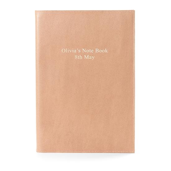 A4 Refillable Leather Journal in Deer Saffiano from Aspinal of London