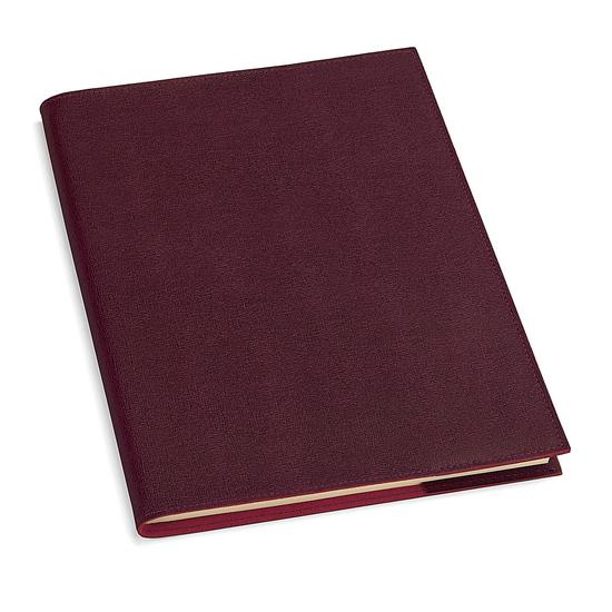 A4 Refillable Leather Journal in Burgundy Saffiano from Aspinal of London
