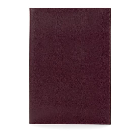A4 Refillable Leather Journal in Burgundy Saffiano from Aspinal of London