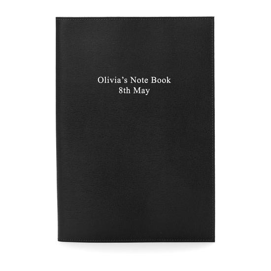 A4 Refillable Leather Journal in Burgundy Saffiano from Aspinal of London