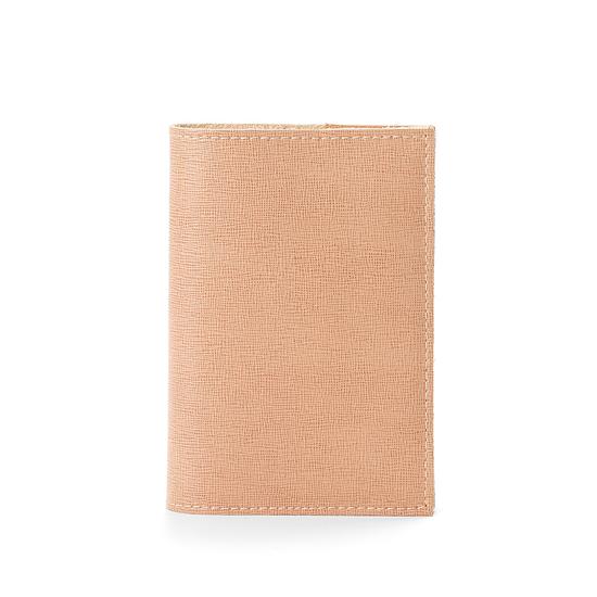 Saffiano Refillable Pocket Notebook in Deer Saffiano from Aspinal of London