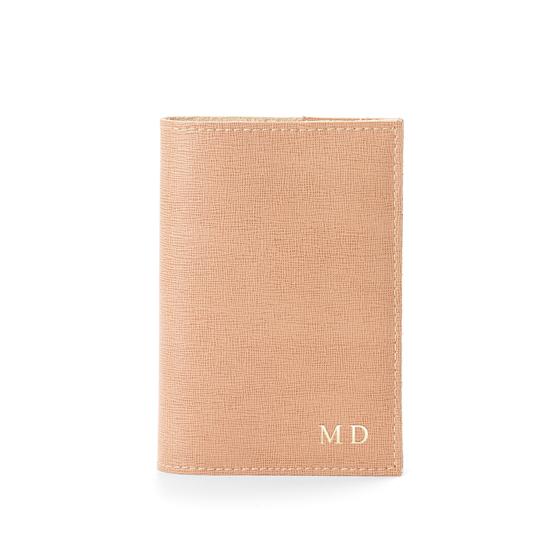 Saffiano Refillable Pocket Notebook in Deer Saffiano from Aspinal of London