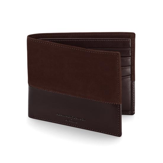 Shadow Billfold Wallet in Brown Nubuck from Aspinal of London