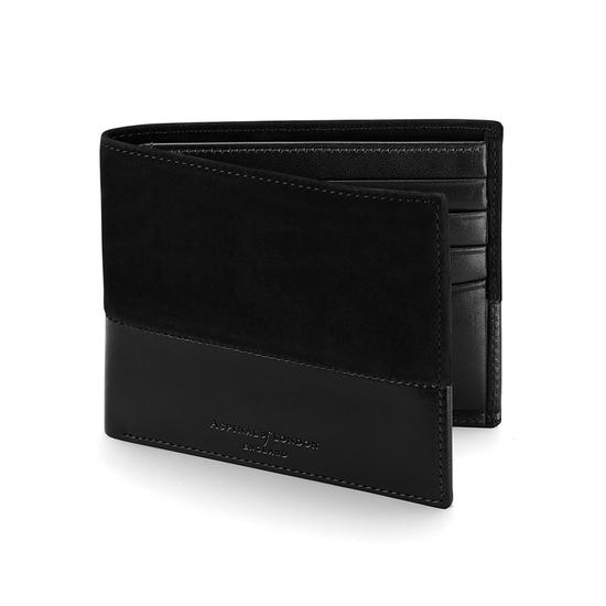 Shadow Billfold Wallet in Black Nubuck from Aspinal of London