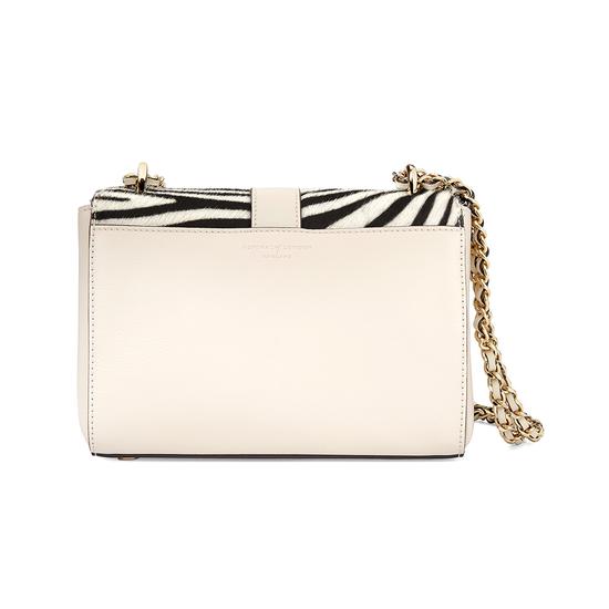 Small Lottie Bag in Smooth Ivory & Zebra Haircalf from Aspinal of London