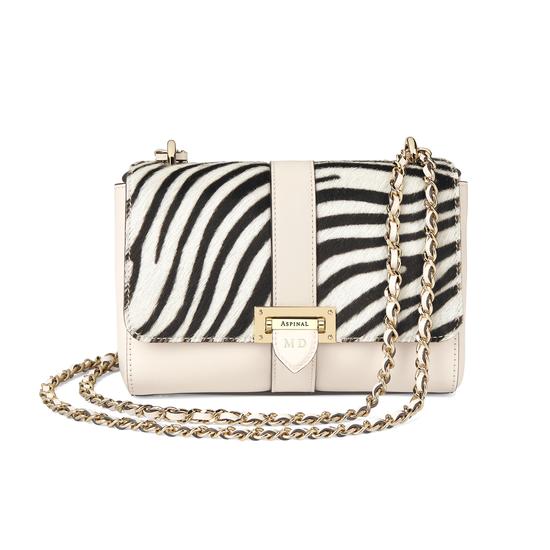 Small Lottie Bag in Smooth Ivory & Zebra Haircalf from Aspinal of London