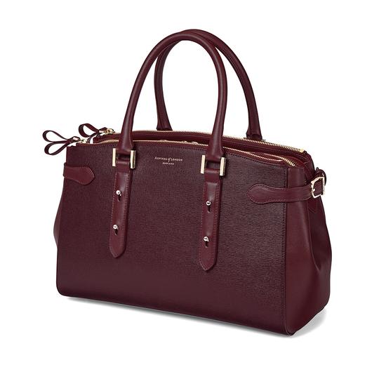 Brook Street Bag in Burgundy Saffiano from Aspinal of London