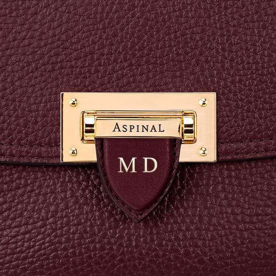 Slouchy Saddle Bag in Bordeaux Pebble from Aspinal of London