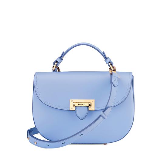 Letterbox Saddle Bag in Smooth Misty Blue from Aspinal of London