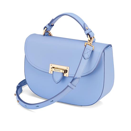 Letterbox Saddle Bag in Smooth Misty Blue from Aspinal of London