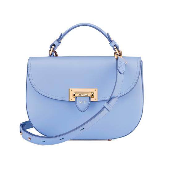 Letterbox Saddle Bag in Smooth Misty Blue from Aspinal of London