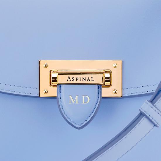 Letterbox Saddle Bag in Smooth Misty Blue from Aspinal of London