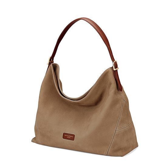 Aspinal Hobo Bag in Fog Nubuck from Aspinal of London