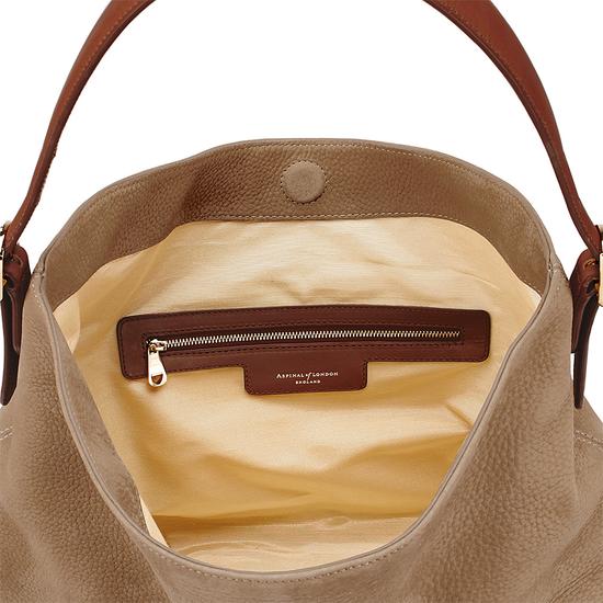Aspinal Hobo Bag in Fog Nubuck from Aspinal of London