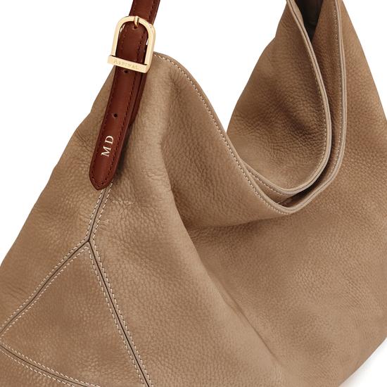 Aspinal Hobo Bag in Fog Nubuck from Aspinal of London