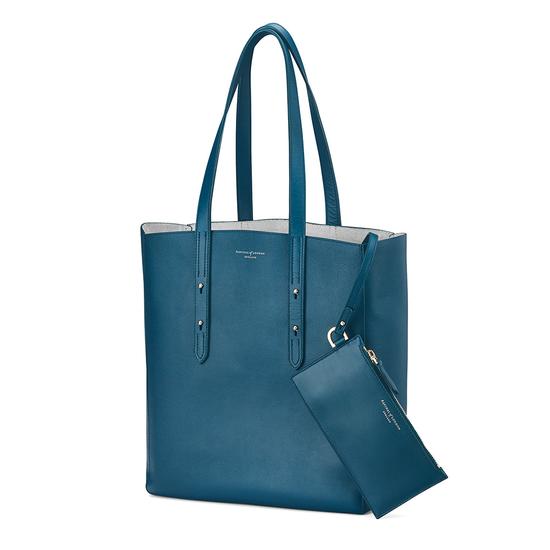Aspinal Essential Tote in Peacock Kaviar & Silver Suede from Aspinal of London