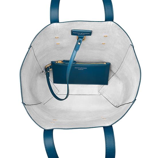 Aspinal Essential Tote in Peacock Kaviar & Silver Suede from Aspinal of London