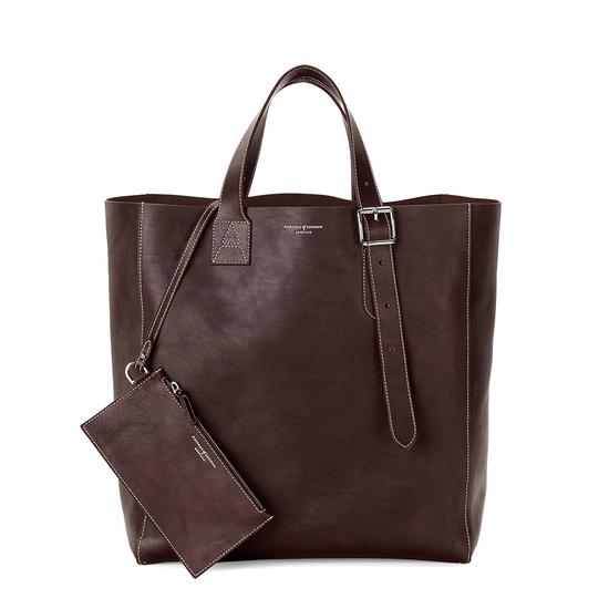 Editor's 'A' Tote in Smooth Brown & Brown Suede from Aspinal of London