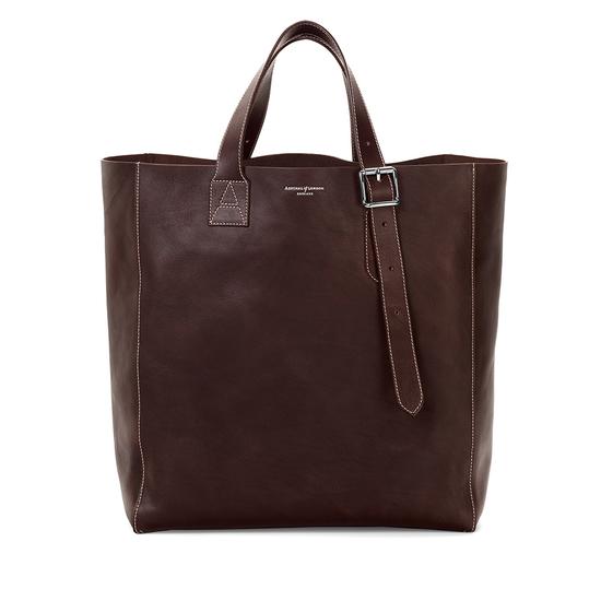 Editor's 'A' Tote in Smooth Brown & Brown Suede from Aspinal of London