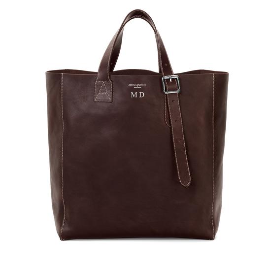 Editor's 'A' Tote in Smooth Brown & Brown Suede from Aspinal of London