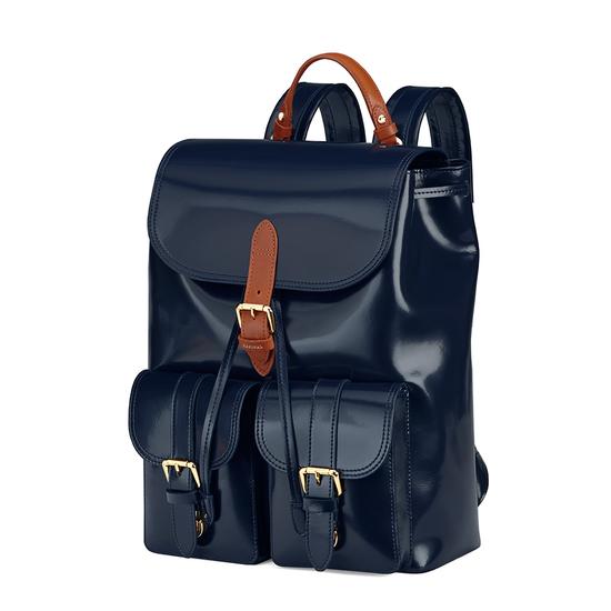 Oxford Backpack in Blue Moon Polish from Aspinal of London