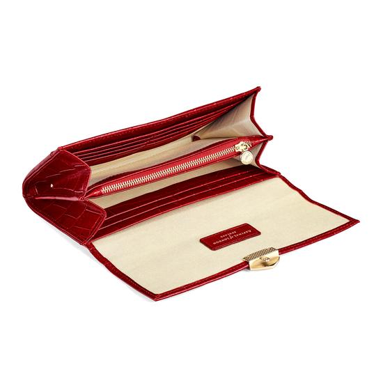 Mayfair Purse in Deep Shine Red Croc from Aspinal of London