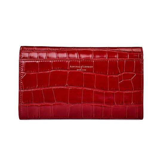 Mayfair Purse in Deep Shine Red Croc from Aspinal of London