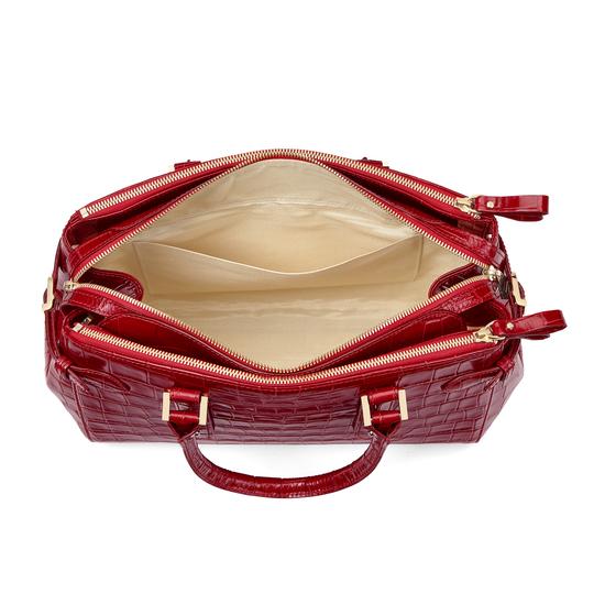 Brook Street Bag in Deep Shine Red Croc from Aspinal of London