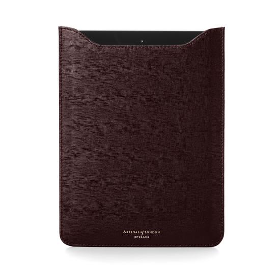 iPad Mini Sleeve in Chocolate Brown Saffiano from Aspinal of London