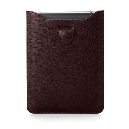 iPad Mini Sleeve in Chocolate Brown Saffiano from Aspinal of London