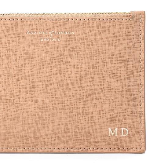 Small Essential Flat Pouch in Deer Saffiano from Aspinal of London