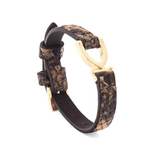Stirrup Bracelet in Tan Snake from Aspinal of London
