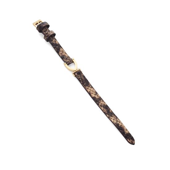 Stirrup Bracelet in Tan Snake from Aspinal of London