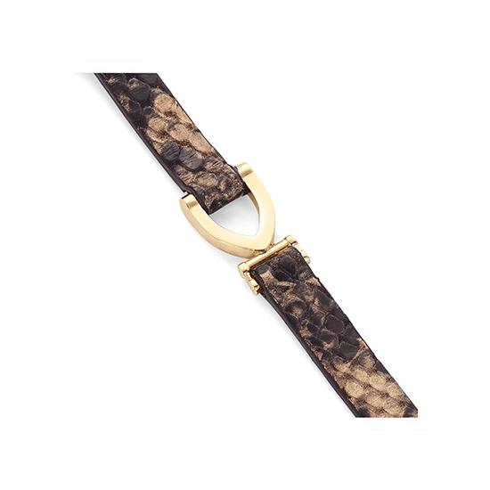 Stirrup Bracelet in Tan Snake from Aspinal of London
