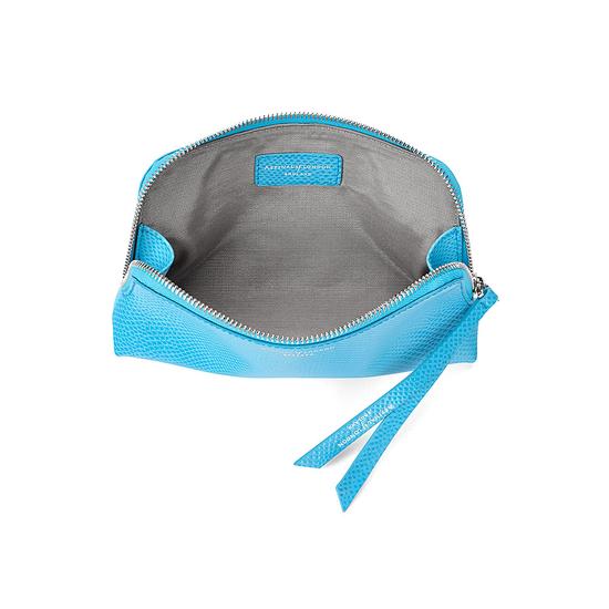 Small Essential Cosmetic Case in Aquamarine Lizard from Aspinal of London