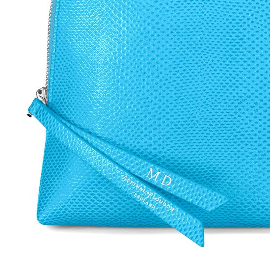 Large Essential Cosmetic Case in Aquamarine Lizard from Aspinal of London