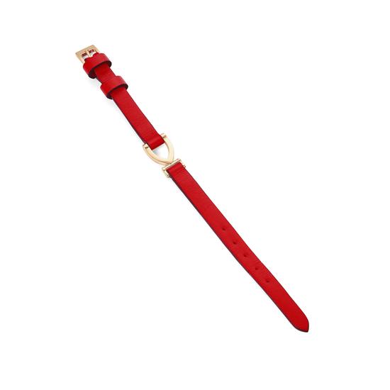 Stirrup Bracelet in Smooth Scarlet from Aspinal of London