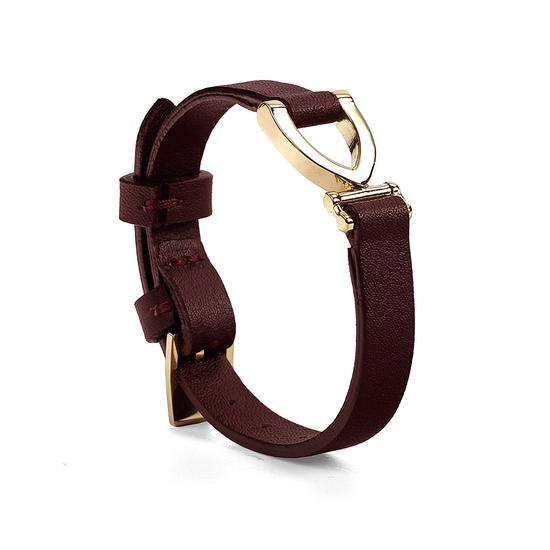 Stirrup Bracelet in Smooth Burgundy from Aspinal of London