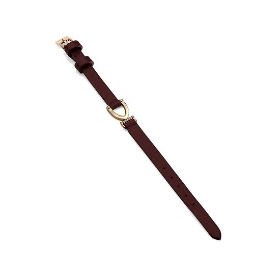 Stirrup Bracelet in Smooth Burgundy from Aspinal of London