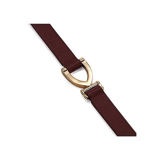 Stirrup Bracelet in Smooth Burgundy from Aspinal of London